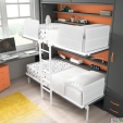 Bunk bed in wall